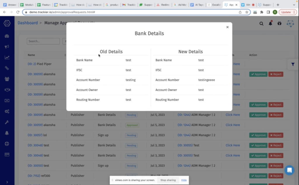 Trackier Performance Marketing Software's Make Checker Feature